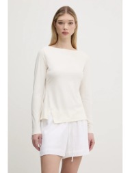 μπλουζάκι abercrombie & fitch χρώμα: μπεζ, ki139-5210 91% πολυεστέρας, 9% σπαντέξ