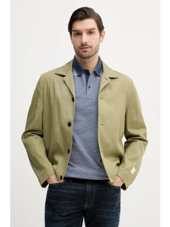 σακάκι με λινό μείγμα calvin klein χρώμα πράσινο