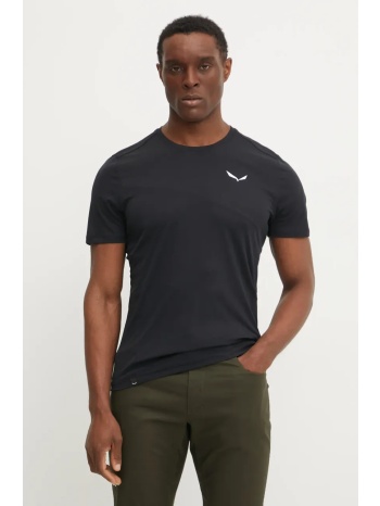 αθλητικό μπλουζάκι salewa puez sporty dry χρώμα μαύρο