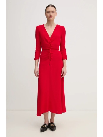 φόρεμα pepe jeans coco χρώμα κόκκινο, pl953670 100% βισκόζη