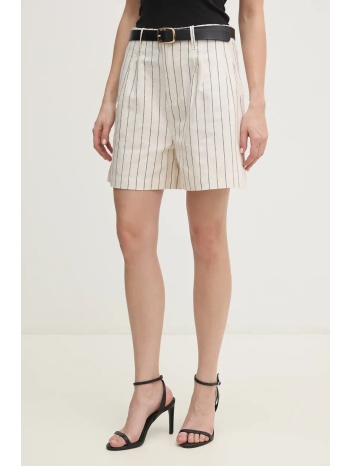 σορτς από λινό pepe jeans henar χρώμα μπεζ, pl801163 κύριο