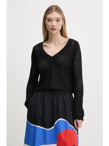 πουλόβερ desigual flam χρώμα μαύρο, 25swjf23 59% βαμβάκι