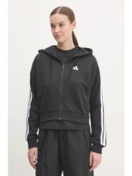 μπλούζα adidas essentials χρώμα: μαύρο, με κουκούλα, je0052 55% βαμβάκι, 36% πολυεστέρας, 9% βισκόζη