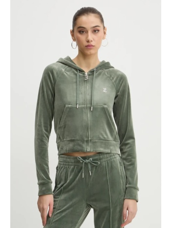 μπλούζα juicy couture χρώμα πράσινο, με κουκούλα