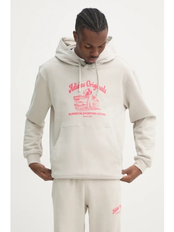 βαμβακερή μπλούζα adidas originals wabash χρώμα μπεζ, με