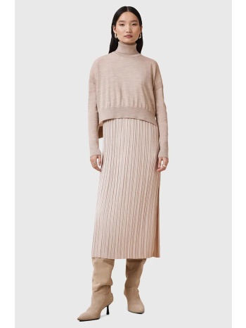φόρεμα και πουλόβερ allsaints vittoria χρώμα μπεζ, w030dc
