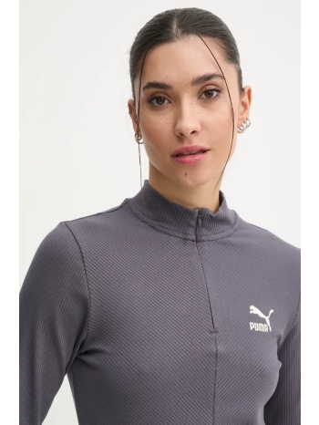 μακρυμάνικο puma χρώμα γκρι, 626632 υλικό 1 58% βαμβάκι