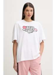 βαμβακερό μπλουζάκι fiorucci curly lollipop logo boxy fit t-shirt γυναικείο, χρώμα: άσπρο, u02sptsh1