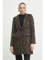 παλτό morgan geleo χρώμα: καφέ, geleo 92% πολυεστέρας, 4% ακρυλικό, 2% μαλλί, 1% βισκόζη, 1% πολυαμί