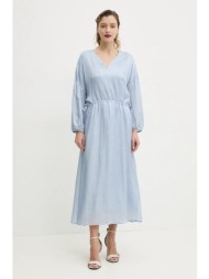 φόρεμα bruuns bazaar χρώμα: μπλε, bbw4441 100% βισκόζη fsc