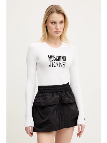 πουλόβερ moschino jeans χρώμα άσπρο, 0937 3203 87%