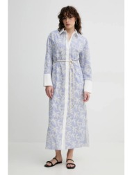 βαμβακερό φόρεμα munthe filira χρώμα: μπλε, 251134625136 κύριο υλικό: 100% οργανικό βαμβάκι
φόδρα: 7