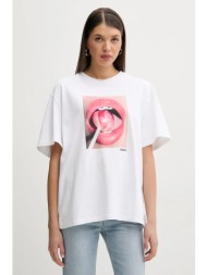 βαμβακερό μπλουζάκι fiorucci lollipop mouth print boxy t-shirt γυναικείο, χρώμα: άσπρο, u02sptsh103c
