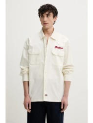 βαμβακερό πουκάμισο dickies ανδρικό, χρώμα: μπεζ, dk0a4z7pc481 κύριο υλικό: 100% βαμβάκι