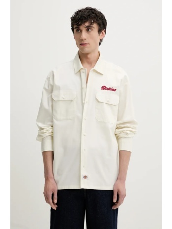 βαμβακερό πουκάμισο dickies ανδρικό, χρώμα μπεζ