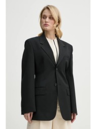 μπλέιζερ με μίγμα μαλλιού filippa k χρώμα: μαύρο, 31533 κύριο υλικό: 54% πολυεστέρας, 44% μαλλί, 2% 