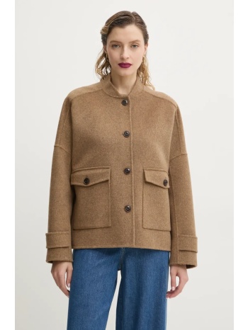 μάλλινο μπουφάν sessun χρώμα μπεζ, 25212001 80% μαλλί, 20%