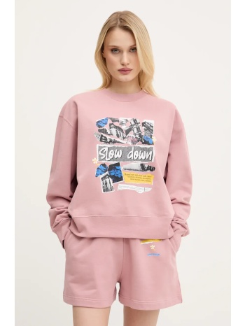 βαμβακερή μπλούζα moschino jeans γυναικεία, χρώμα ροζ