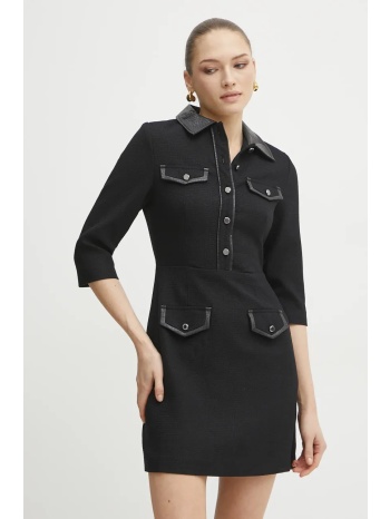 φόρεμα morgan rubibi χρώμα μαύρο, rubibi κύριο υλικό 65%