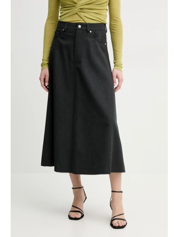 μάλλινη φούστα nanushka cintia χρώμα γκρι, nw25rssk15294