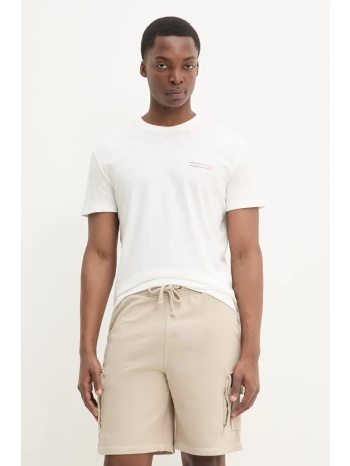 βαμβακερό μπλουζάκι tommy jeans ανδρικό, χρώμα άσπρο