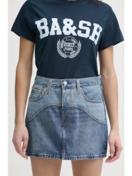 φούστα levi`s icon skirt western yoke χρώμα: μπλε, 001vj 100% βαμβάκι