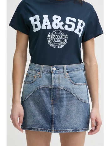 φούστα levi`s icon skirt western yoke χρώμα μπλε, 001vj