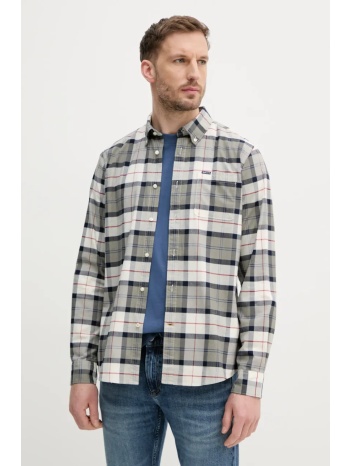 πουκάμισο barbour lewis tailored shirt χρώμα γκρι, msh5070