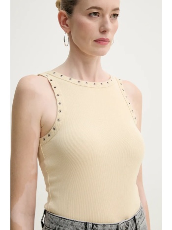 top gestuz χρώμα μπεζ, 10910068 94% βαμβάκι, 6% ελαστάν