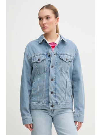 τζιν μπουφάν pepe jeans boyfriend jacket χρώμα μπλε