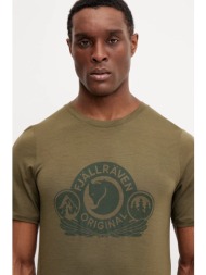 αθλητικό μπλουζάκι fjallraven abisko wool classic χρώμα: πράσινο, f84117 50% πολυεστέρας, 50% μαλλί