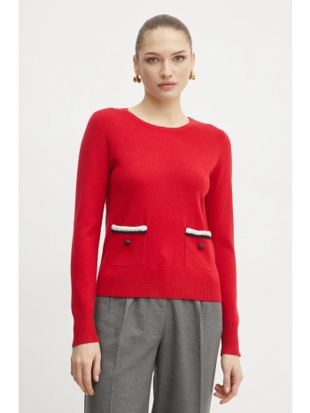 πουλόβερ morgan mgalon χρώμα κόκκινο, mgalon 43% ακρυλικό