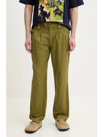 βαμβακερό παντελόνι desigual banker χρώμα πράσινο