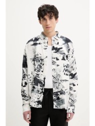 πουκάμισο desigual moto χρώμα: άσπρο, 25smcw19 100% βισκόζη