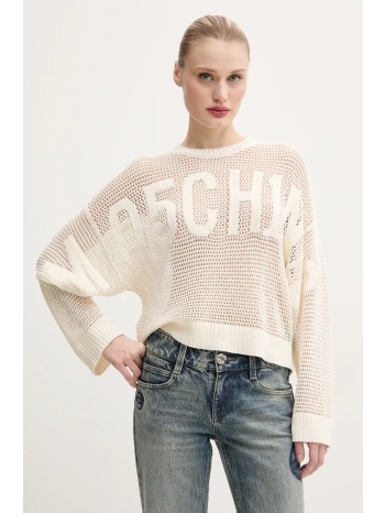 πουλόβερ moschino jeans χρώμα μπεζ, 0903 3701 75% βαμβάκι