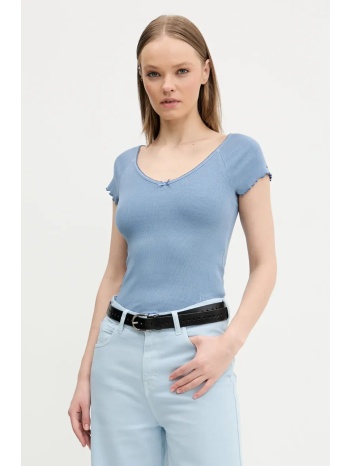 μπλουζάκι tommy jeans χρώμα μπλε, dw0dw21349 95% βαμβάκι