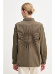 βαμβακερό πουκάμισο mos mosh χρώμα: πράσινο, 170220 100% βαμβάκι