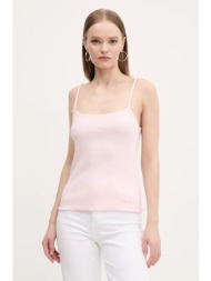 top tommy jeans χρώμα: ροζ, dw0dw19505 95% βαμβάκι, 5% ελαστάν