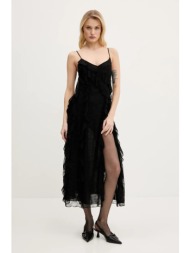 φόρεμα από συνδιασμό μεταξιού miss sixty χρώμα: μαύρο, 6s1dj24100 κύριο υλικό: 62% πολυαμίδιο, 38% π