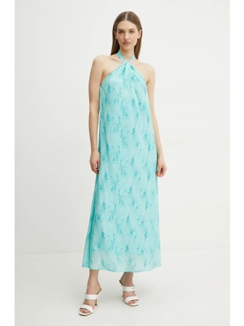 φόρεμα fracomina χρώμα τιρκουάζ, fs25sd3006w422j3 100%