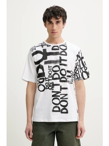 βαμβακερό μπλουζάκι desigual london ανδρικό, χρώμα άσπρο