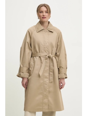 παλτό answear lab χρώμα μπεζ κύριο υλικό 65% πολυεστέρας