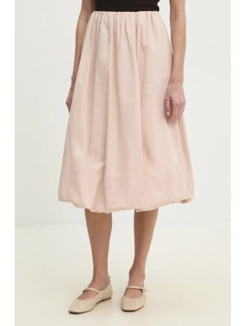 βαμβακερή φούστα answear lab χρώμα μπεζ κύριο υλικό 100%