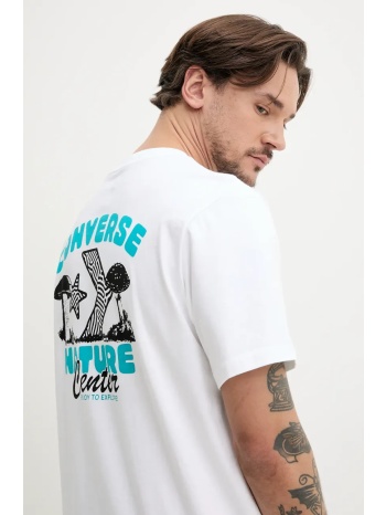 βαμβακερό μπλουζάκι converse ανδρικό, χρώμα άσπρο