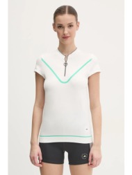 μπλουζάκι προπόνησης adidas by stella mccartney truenature χρώμα: άσπρο, ji5228 64% πολυαμίδιο, 29% 