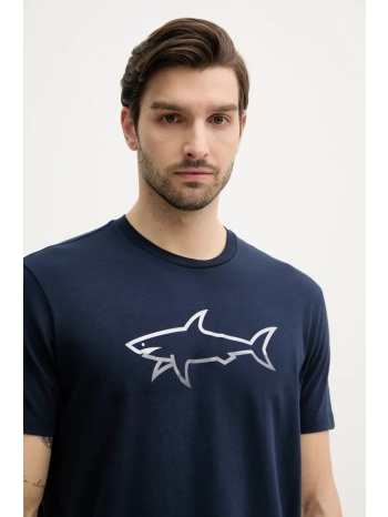 βαμβακερό μπλουζάκι paul&shark ανδρικό, χρώμα ναυτικό