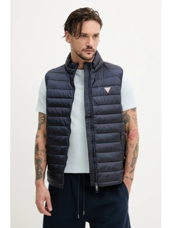 αμάνικο μπουφάν guess jeans χρώμα ναυτικό μπλε, m5rn55