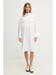 φόρεμα barbour alma χρώμα: άσπρο, ldr0923wh11 75% βαμβάκι, 25% μετάξι