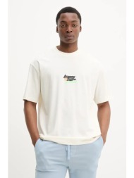 βαμβακερό μπλουζάκι hugo blue ανδρικό, χρώμα: μπεζ, 50536122 100% βαμβάκι