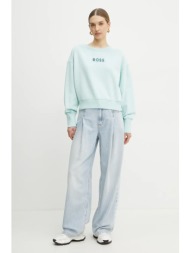 βαμβακερή μπλούζα boss orange γυναικεία, χρώμα: τιρκουάζ, 50540263 κύριο υλικό: 100% βαμβάκι
πλέξη λ